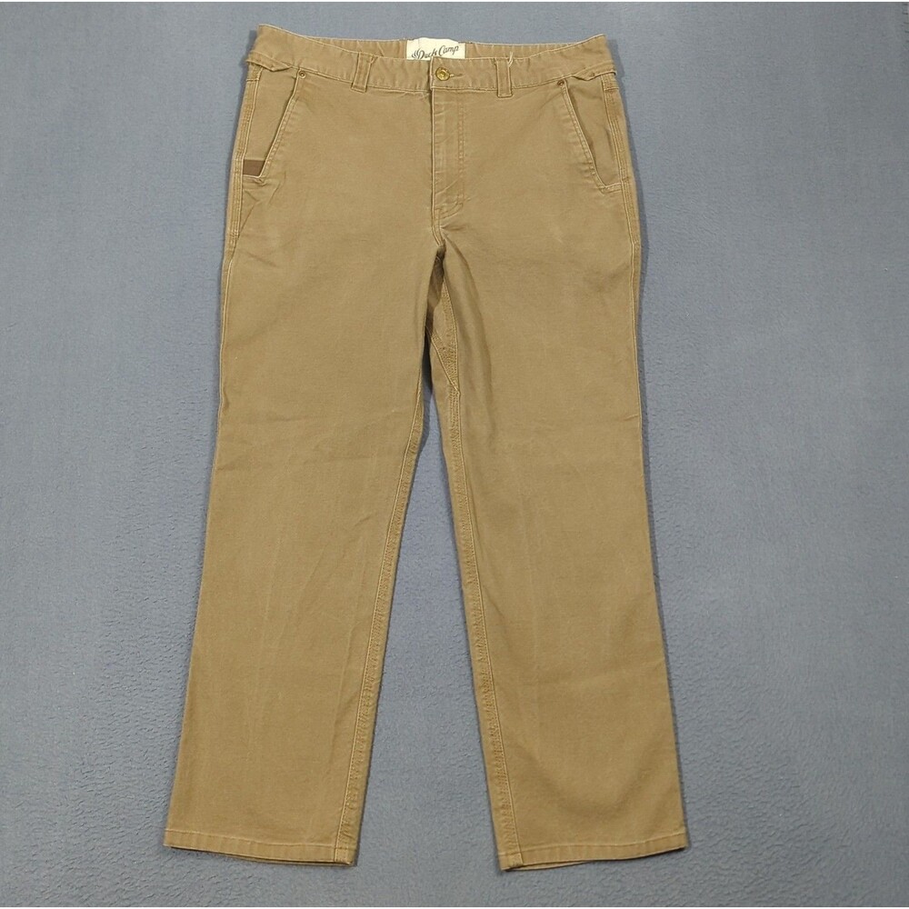 Duck Camp Brush Pants Men's 34R Fits 33x26 Brown Cordura Blend Stretch Outdoor